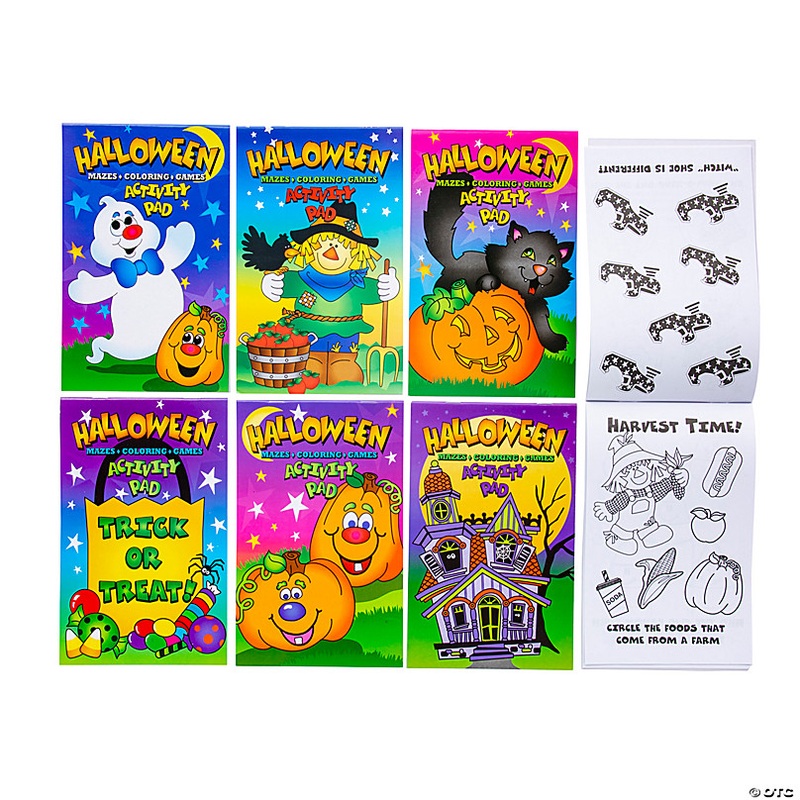 5 x 7 Bulk 180 Pc. Halloween Classic Coloring & Activity Paper Pads