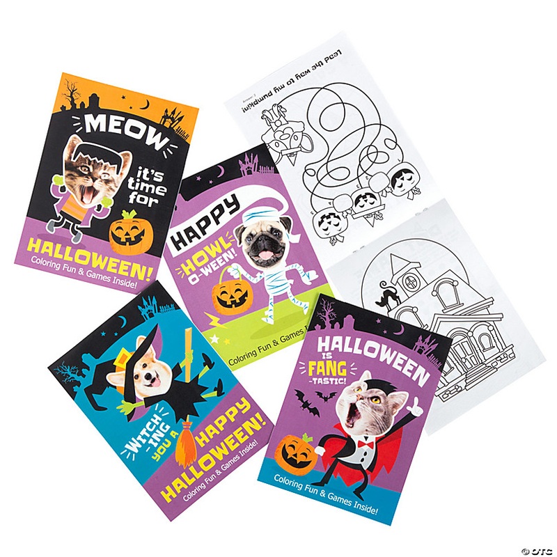 Bulk 72 Pc. Halloween Silly Animals Coloring Books