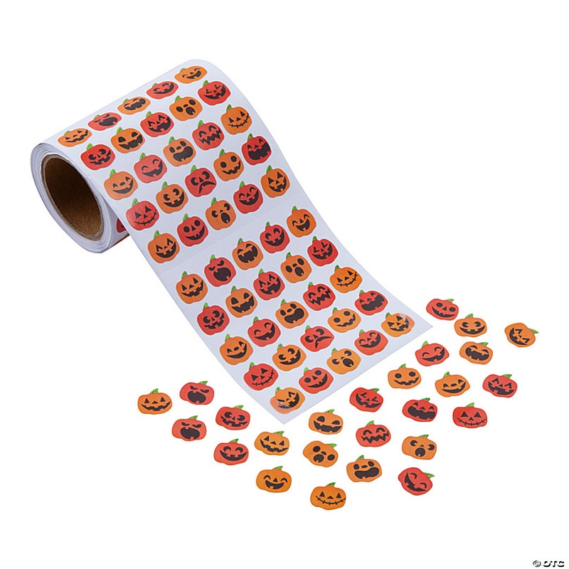 Bulk Mini Jack-O-Lantern Sticker Roll