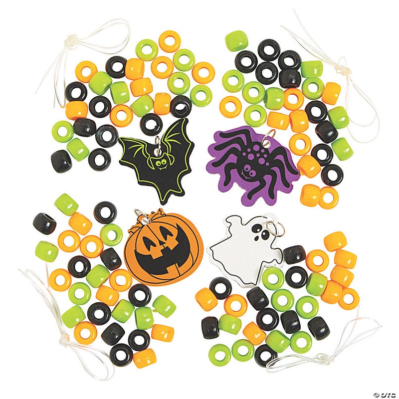 Halloween Character Charm Beaded Bracelet Craft Kit - Makes 12