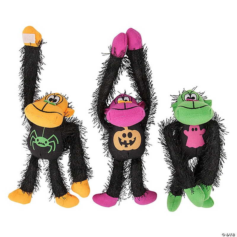 Halloween Long Arm Stuffed Gorillas - 12 Pc.