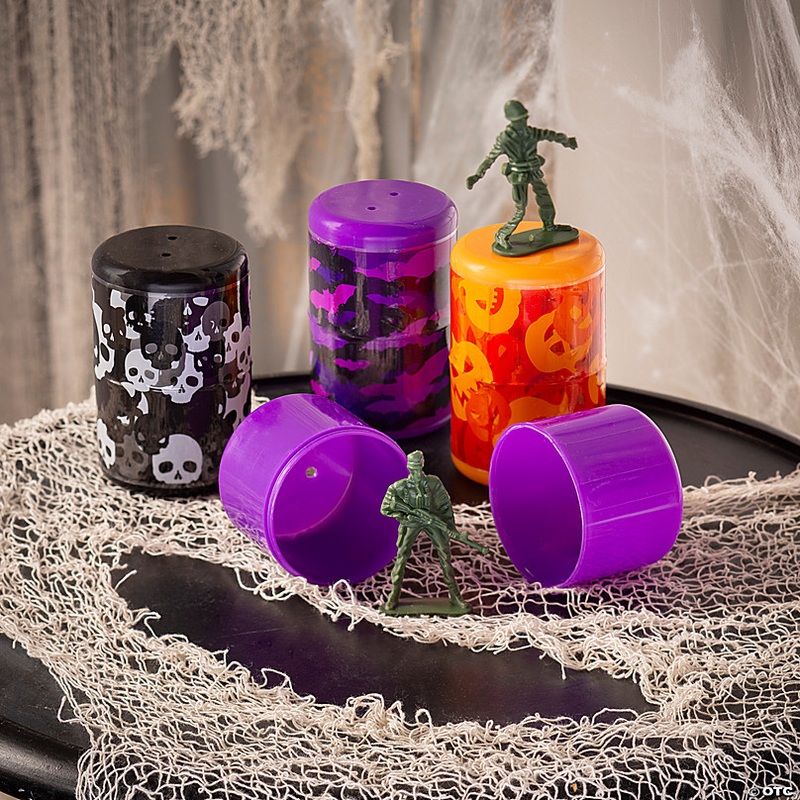 Jumbo Army Toy-Filled Halloween Containers - 12 Pc.