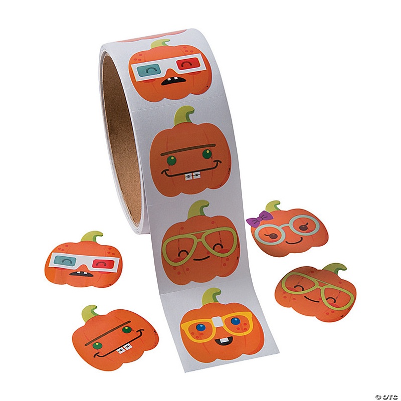 Nerdy Pumpkin Sticker Roll - 100 Pc.