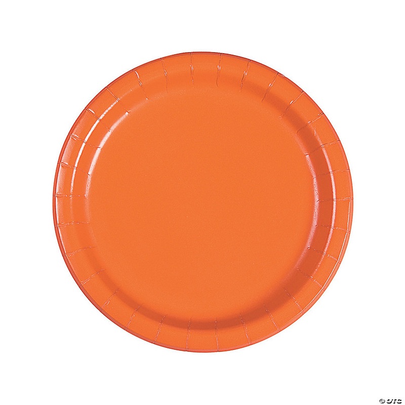 Pumpkin Orange Paper Dinner Plates - 24 Ct.