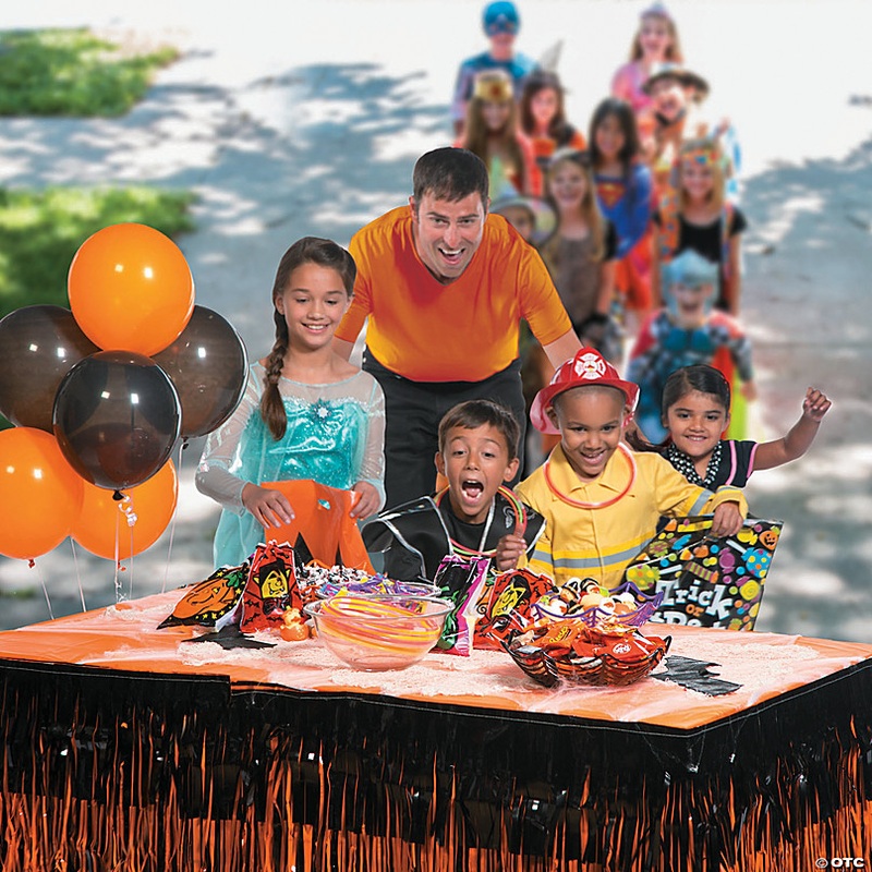 Tiered Halloween Fringe Plastic Table Skirt