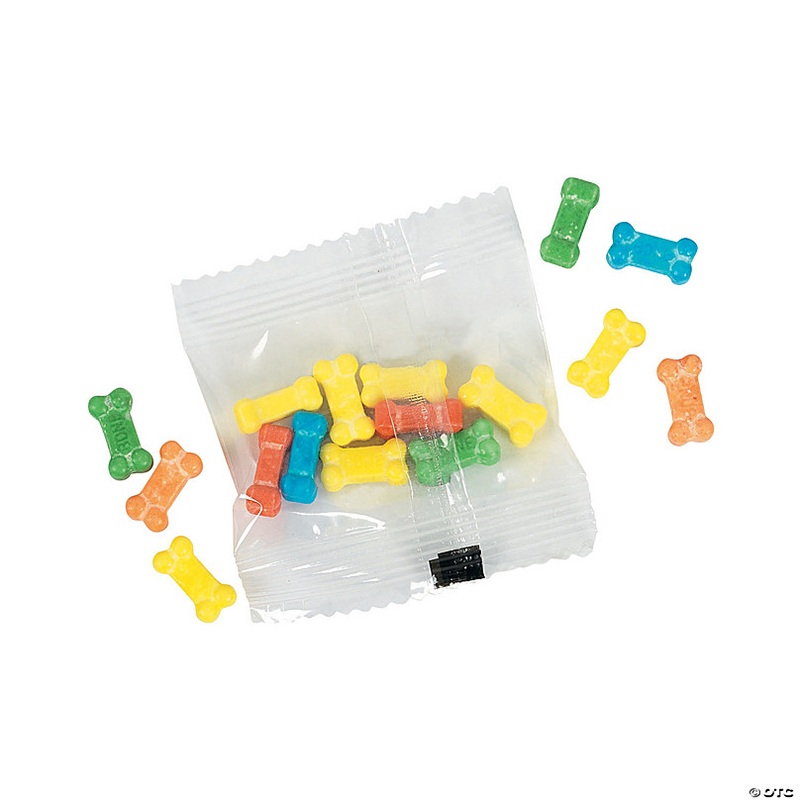 1 1/2 1 lb. Bone-Shaped Halloween Hard Candy Fun Packs - 59 Pc.