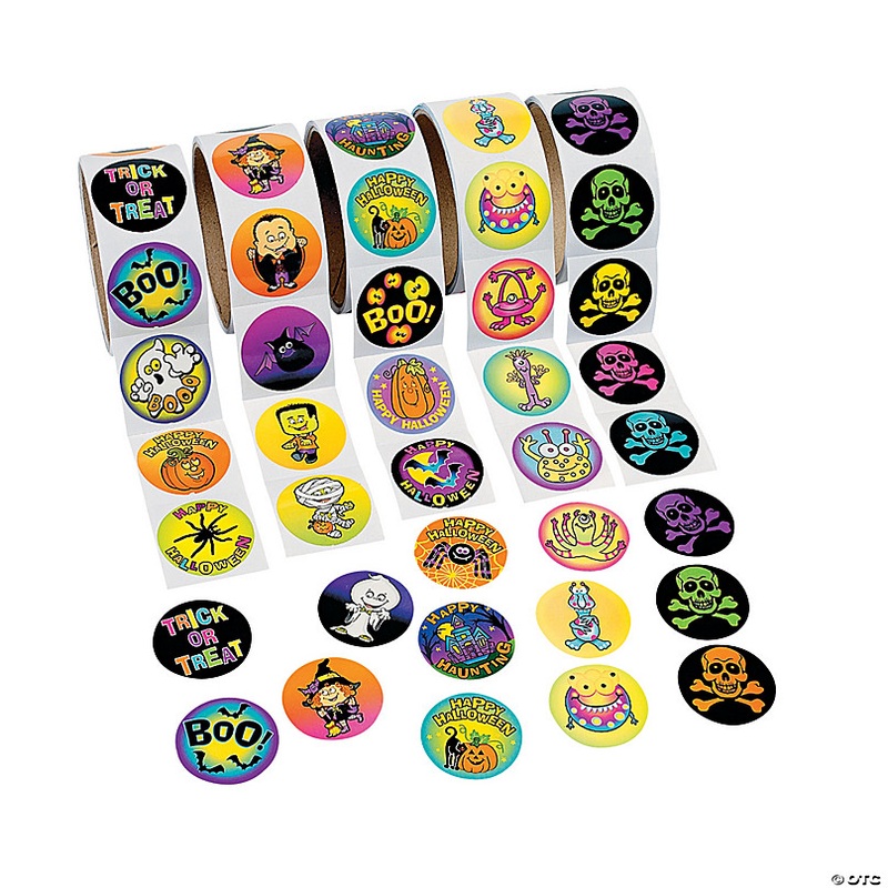 1 1/2 Bulk 500 Pc. Halloween Creatures Roll Sticker Assortment
