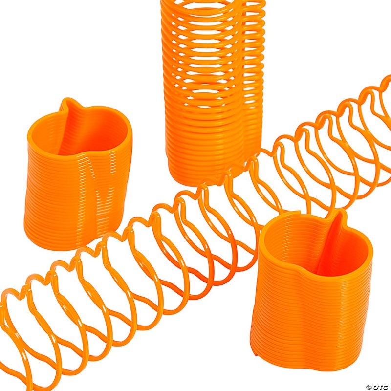1 1/2 Mini Pumpkin-Shaped Orange Plastic Magic Springs - 12 Pc.