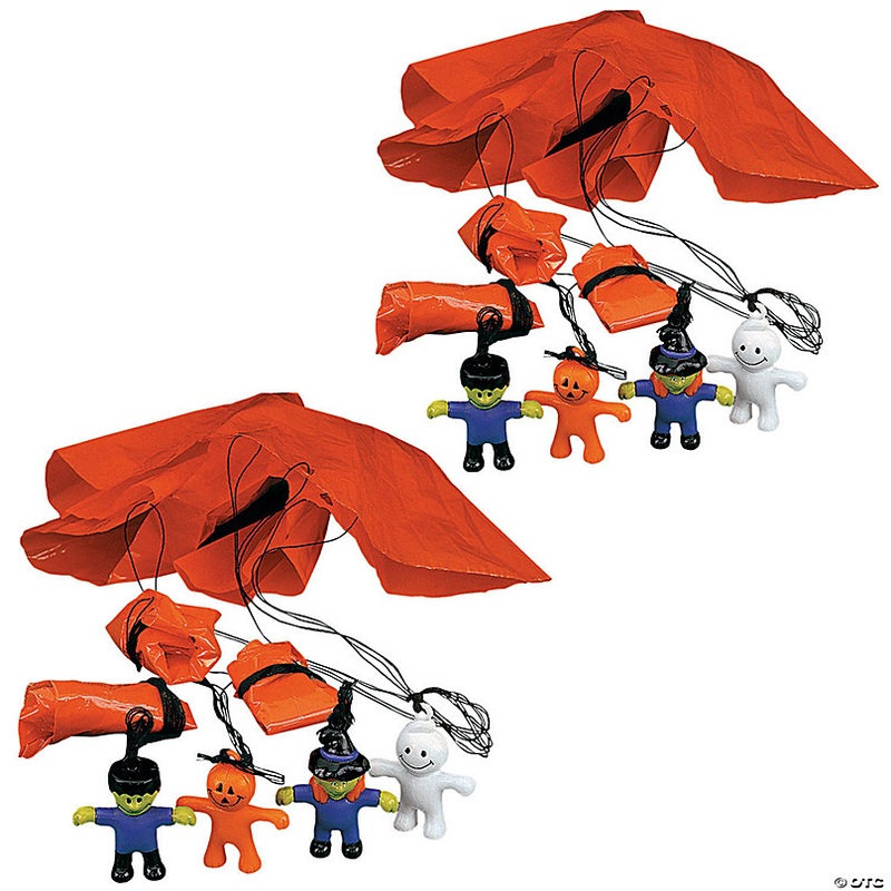 1 1/4 Mega Bulk 144 Pc. Mini Halloween Character Vinyl Paratroopers
