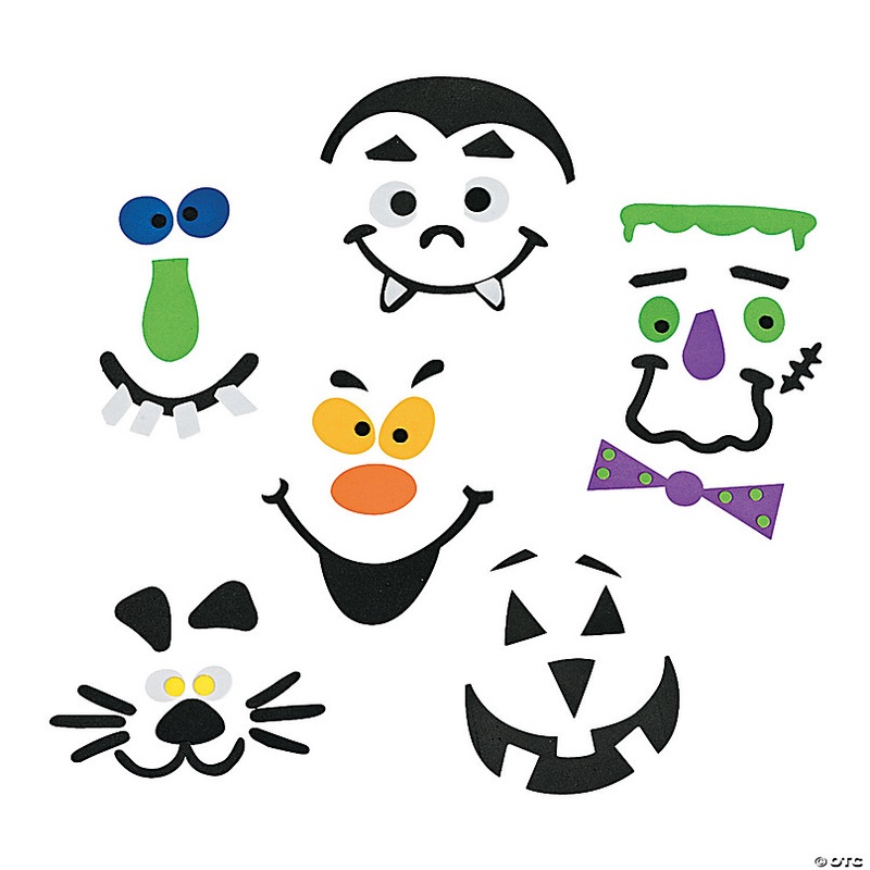 1/4 - 5 1/2 Halloween Foam Pumpkin Decorating Craft Kit - Makes 12