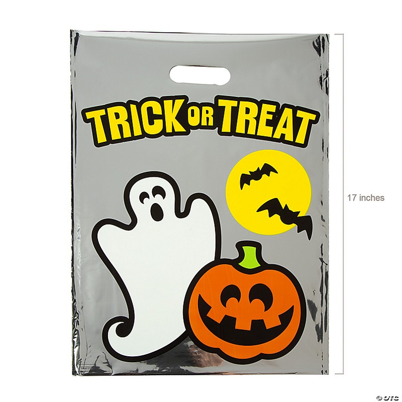 12 1/2 x 17 Bulk 50 Pc. Plastic Reflective Halloween Goody Bags