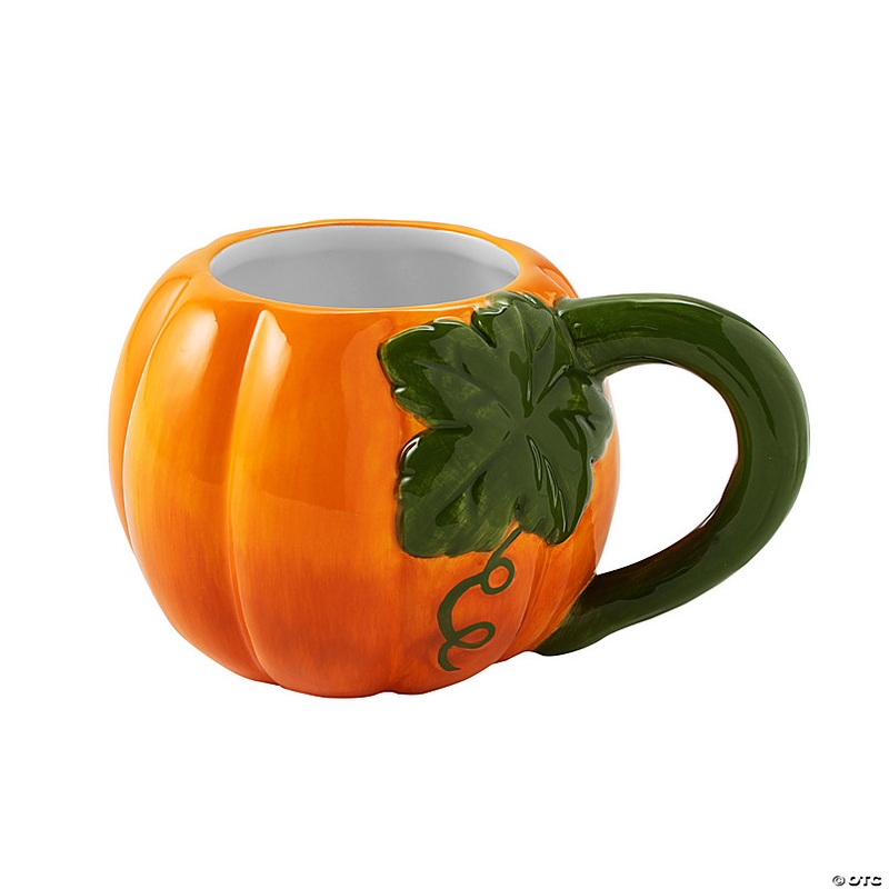 12 oz. Pumpkin Reusable Ceramic Mugs - 4 Ct.