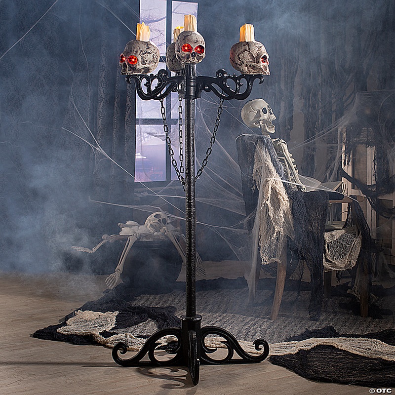 14 1/2 - 5 Ft. Light-Up 3-In-1 Skull Candelabra Plastic Halloween Decoration