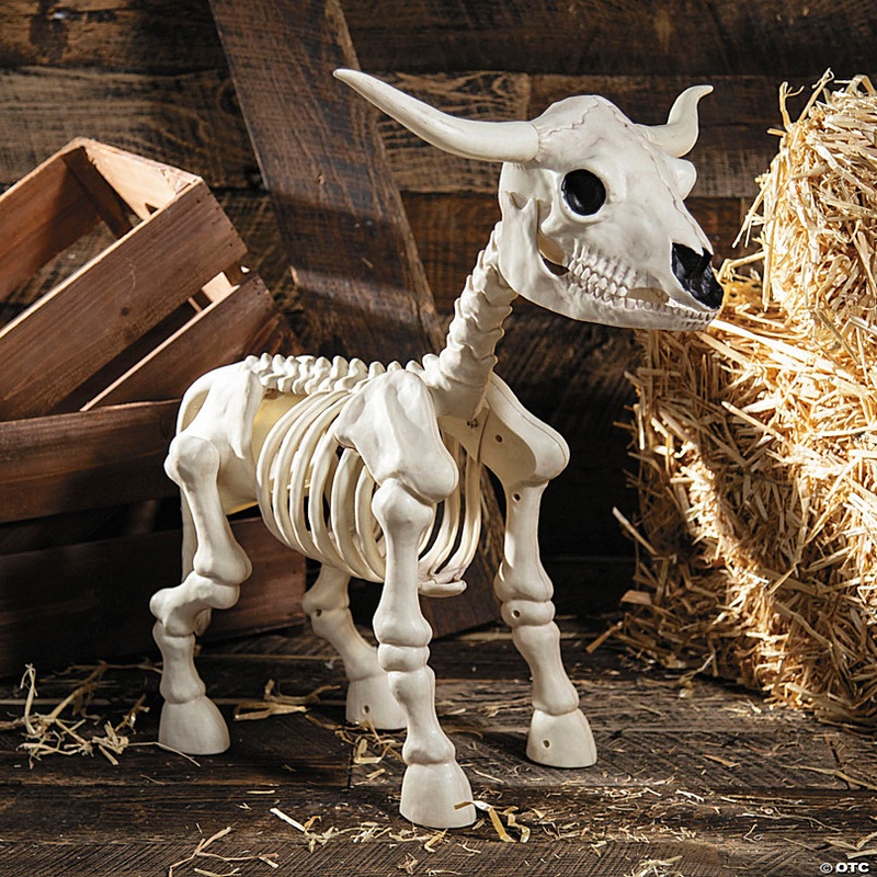 21 1/4 Standing Steer Skeleton Halloween Decoration