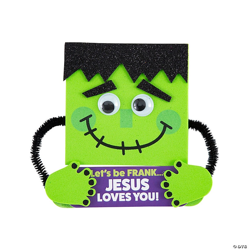 4 1/2 x 4 1/2 Religious Halloween Green Monster Magnet Craft Kit - Makes 12