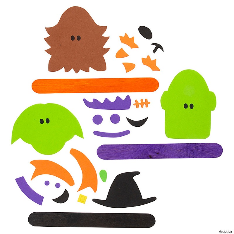 6 1/2 - 7 1/4 Halloween Characters Bookmark Craft Kit - Makes 12