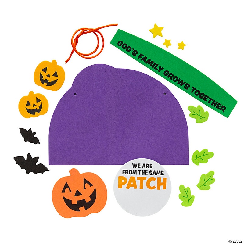 6 1/2 x 4 1/2 Religious Halloween Pumpkin Gods Patch Sign Foam Craft Kit - Makes 12