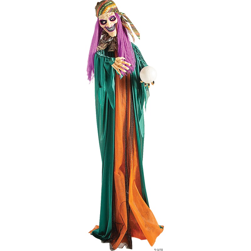 6 Ft. Animated Standing Fortune Teller Witch Halloween Decoration