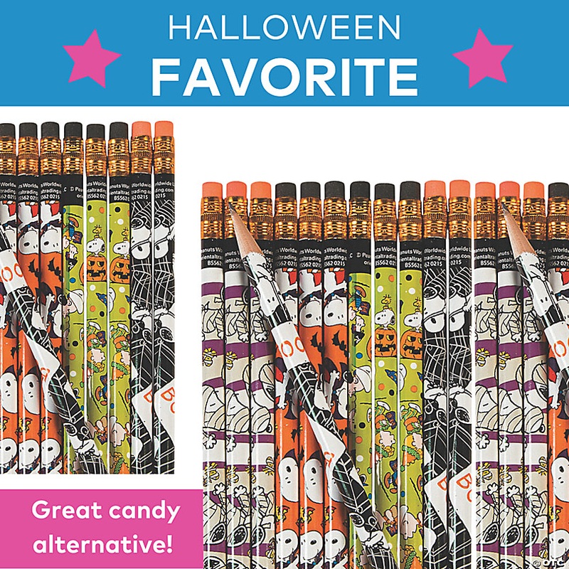 7 1/2 Peanuts Halloween Snoopy Wood Pencil Assortment - 24 Pc.