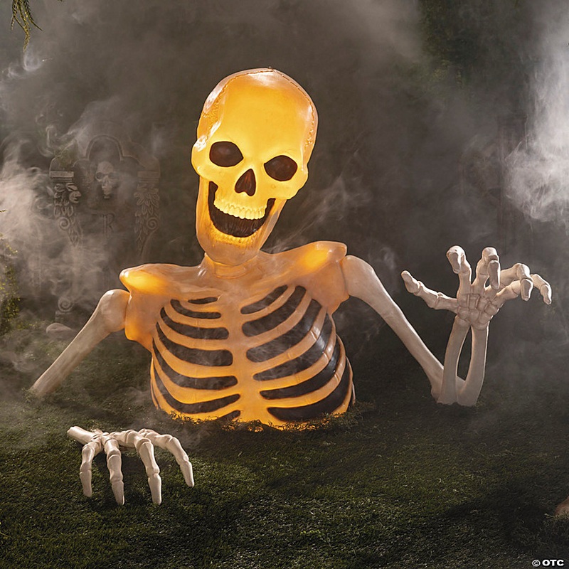 7 Ft. 5 x 4 Ft. Light-Up Groundbreaker Skeleton Halloween Decoration