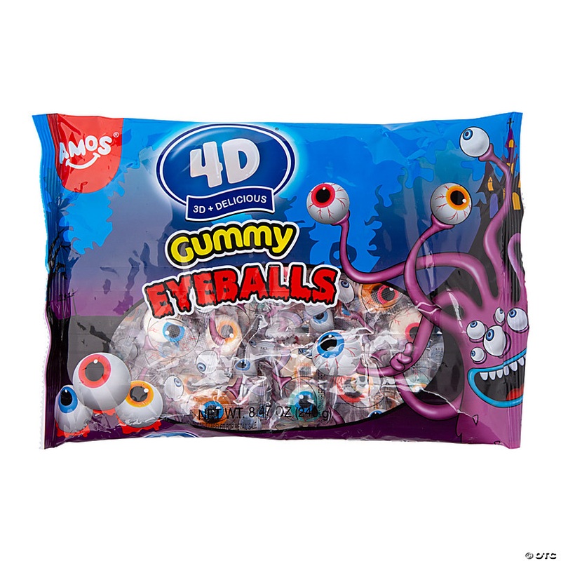 7 oz. Gummy Eyeballs Assorted Fruit-Flavored Halloween Candy - 40 Pc.