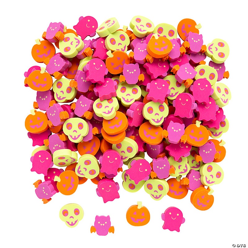 Bulk 144 Pc. Mini Halloween Erasers