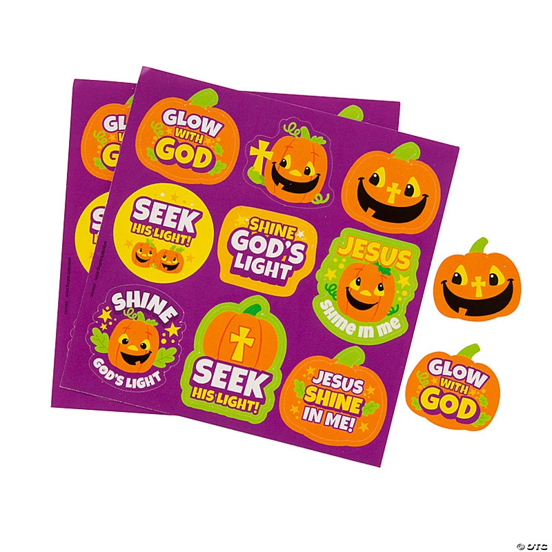 Bulk 50 Pc. Christian Pumpkin Treat Sticker Sheets