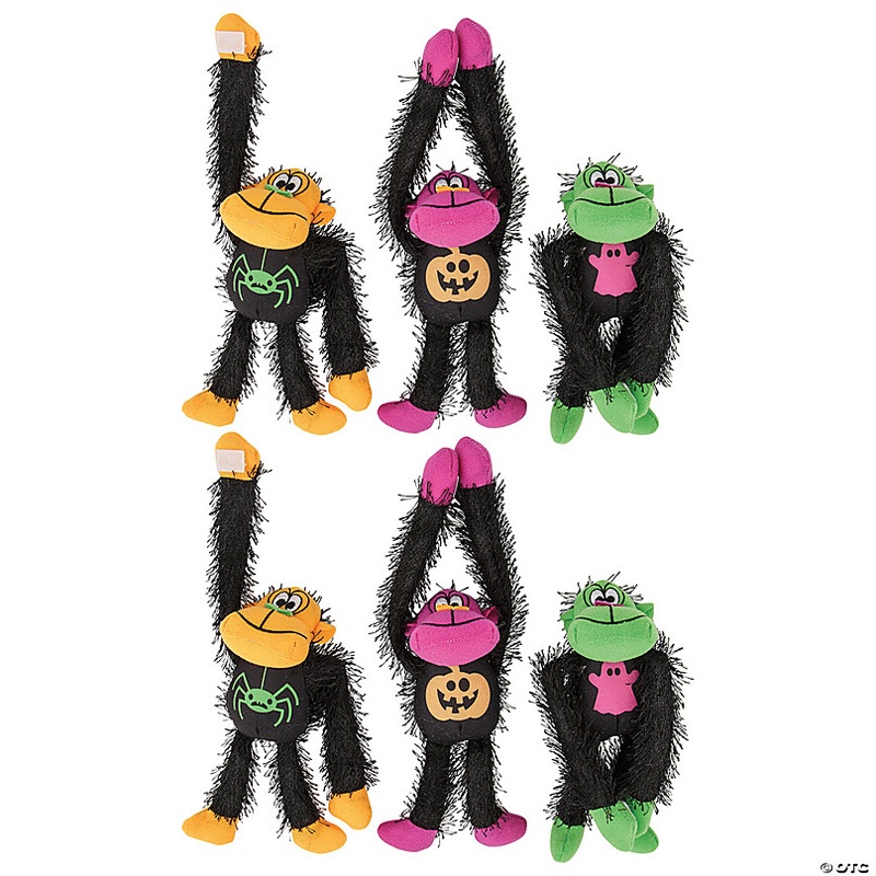 Bulk 72 Pc. Halloween Long Arm Stuffed Gorillas