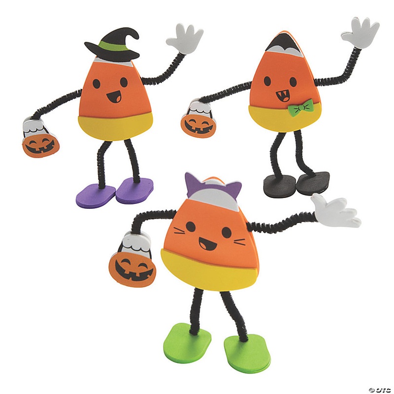 Halloween Candy Corn Characters in Costume Craft Kit - Makes 12