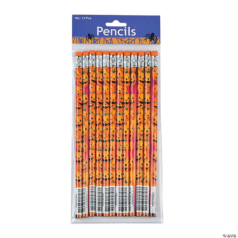 Halloween Pumpkin Pencils - 24 Pc.
