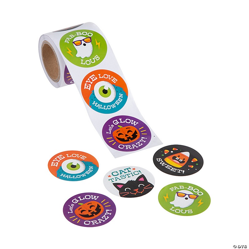 Halloween Pun Sticker Roll - 100 Pc.