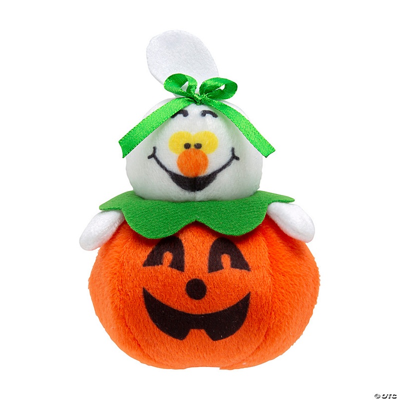Halloween Stuffed Ghosts in Jack-O-Lanterns - 12 Pc.