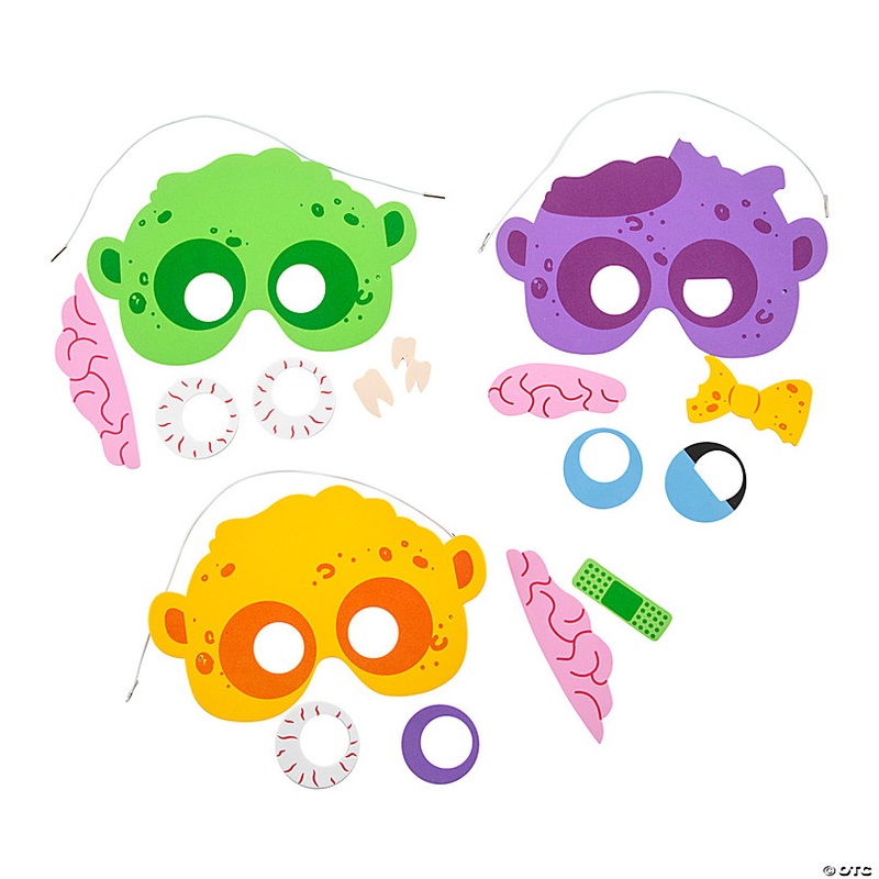 Halloween Zombie Mask Craft Kit - Makes 12