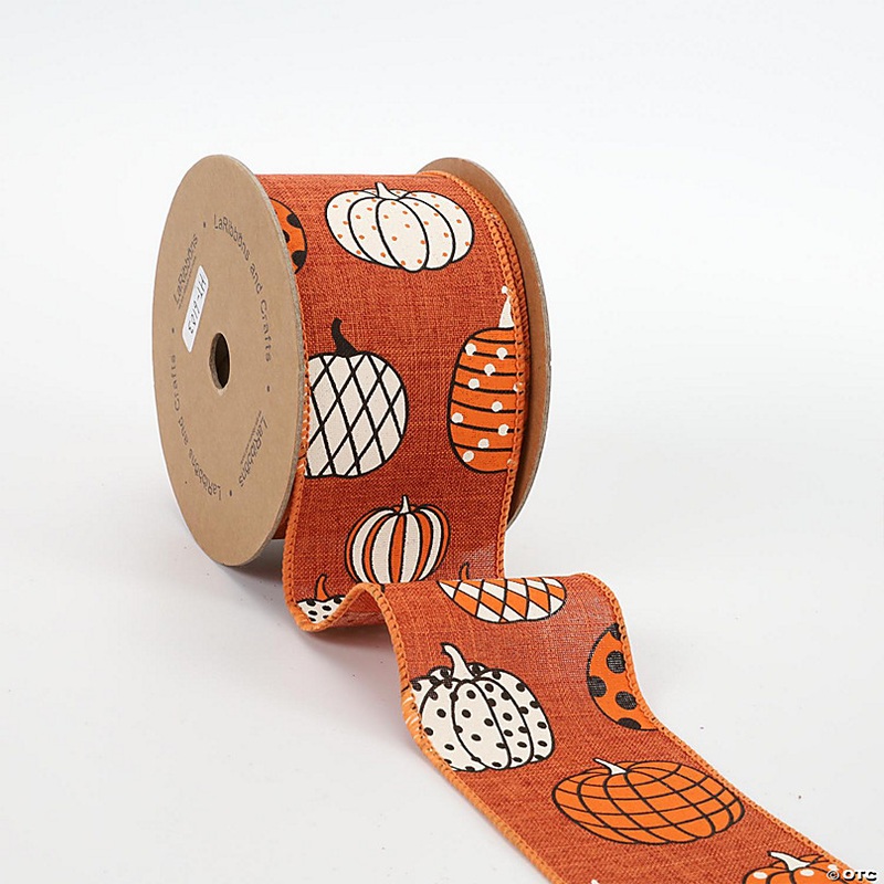 LaRibbons 2 1/2 Wired Ribbon - Multi Pumpkin Rust/Multi - 10 Yard Roll