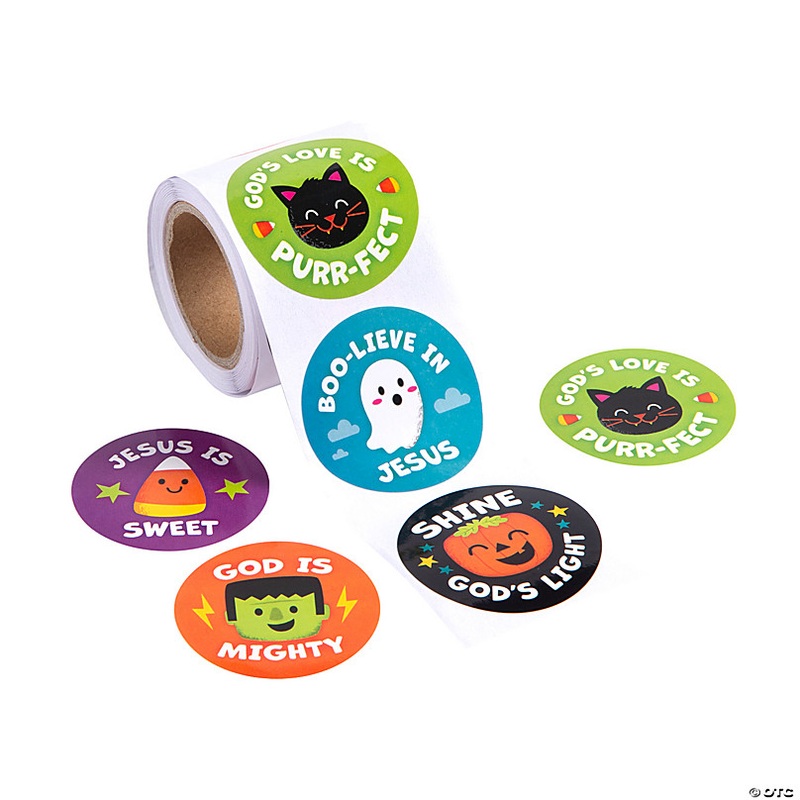 Religious Halloween Sticker Roll - 100 Pc.