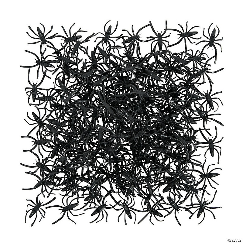 1 1/2 Bulk 144 Pc. Mini Scary Spiders Plastic Halloween Decorations