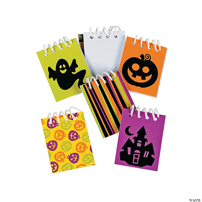 1 1/2 x 2 Bulk 48 Pc. Mini Iconic Halloween Blank Paper Spiral Notepads
