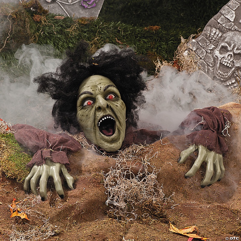 10 x 25 Clawing Zombie Groundbreaker with LED Eyes Halloween Decoration