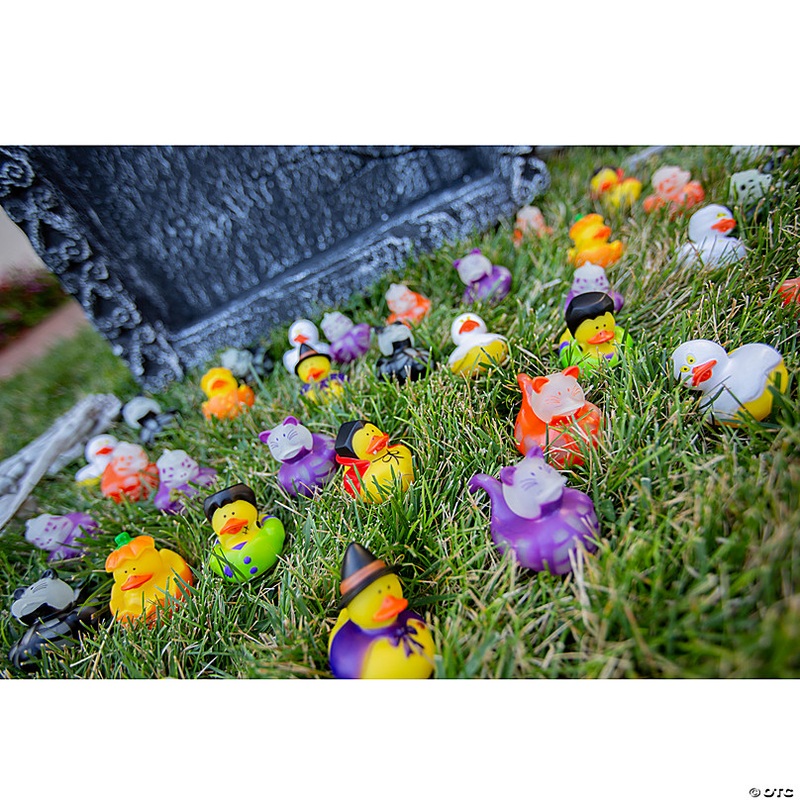 2 Halloween Pumpkin, Witch, Ghost & Vampire Rubber Ducks - 12 Pc.