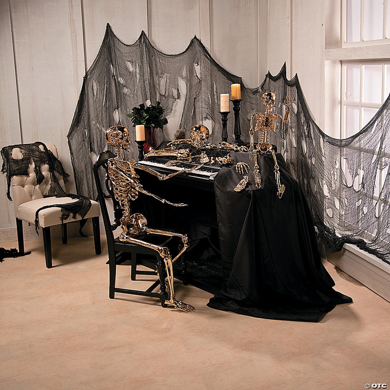 24 Ft. x 6 Ft. Super-Size Black Creepy Cloth Halloween Decoration