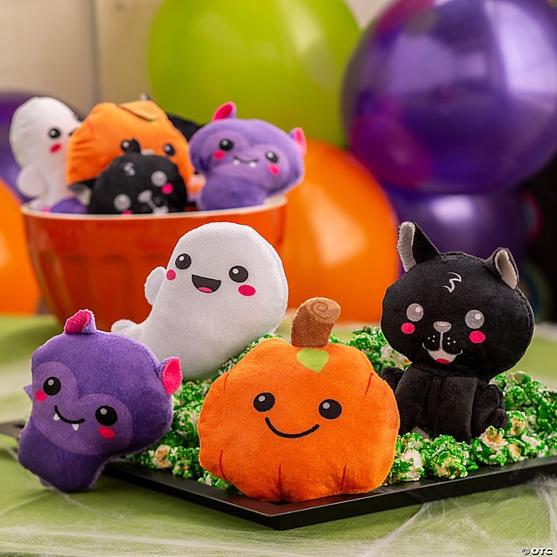 3 1/2 - 4 1/2 Halloween Icons Kawaii Stuffed Characters - 12 Pc.