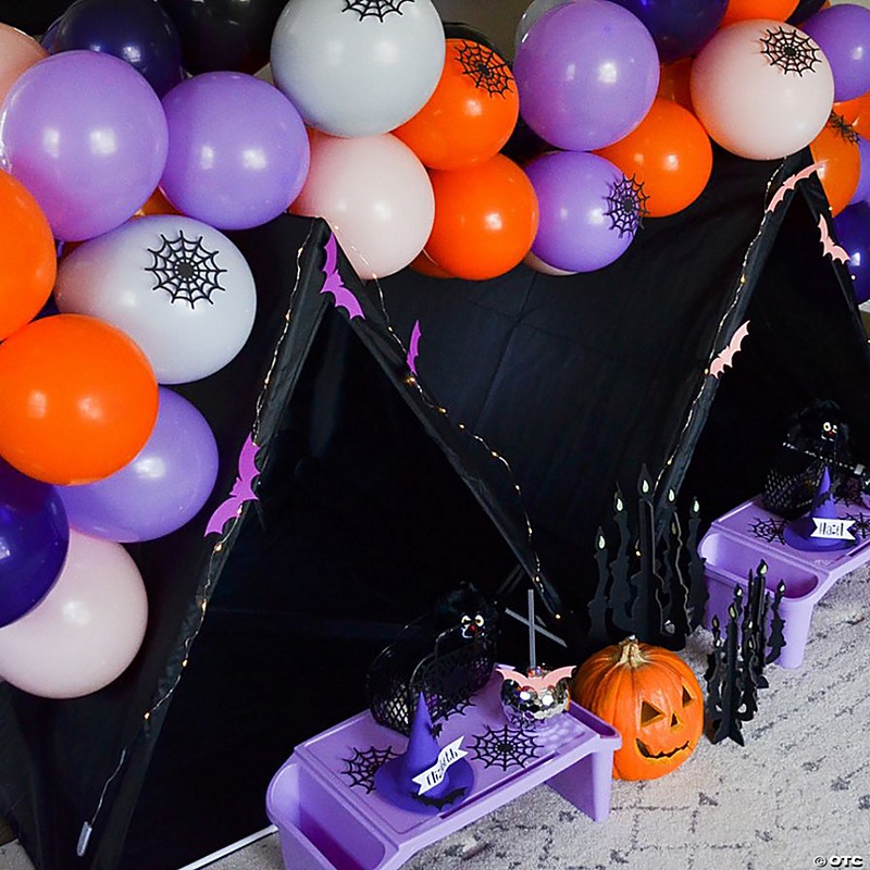 4 Halloween Fuzzy Black Stuffed Happy Spiders - 12 Pc.