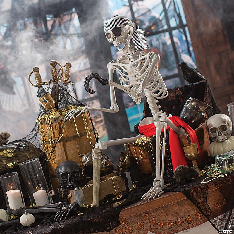5 Ft. Posable Pirate Skeleton Halloween Decoration