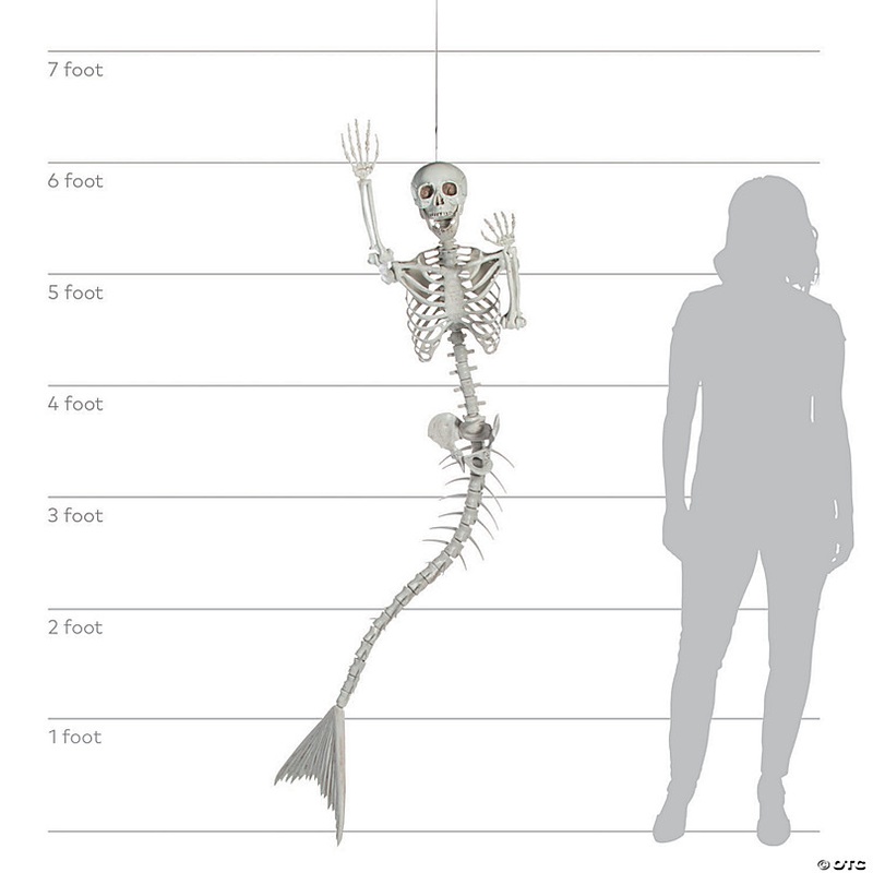 6 Ft. Life-Size Original Plastic Mermaid Skeleton Halloween Decoration