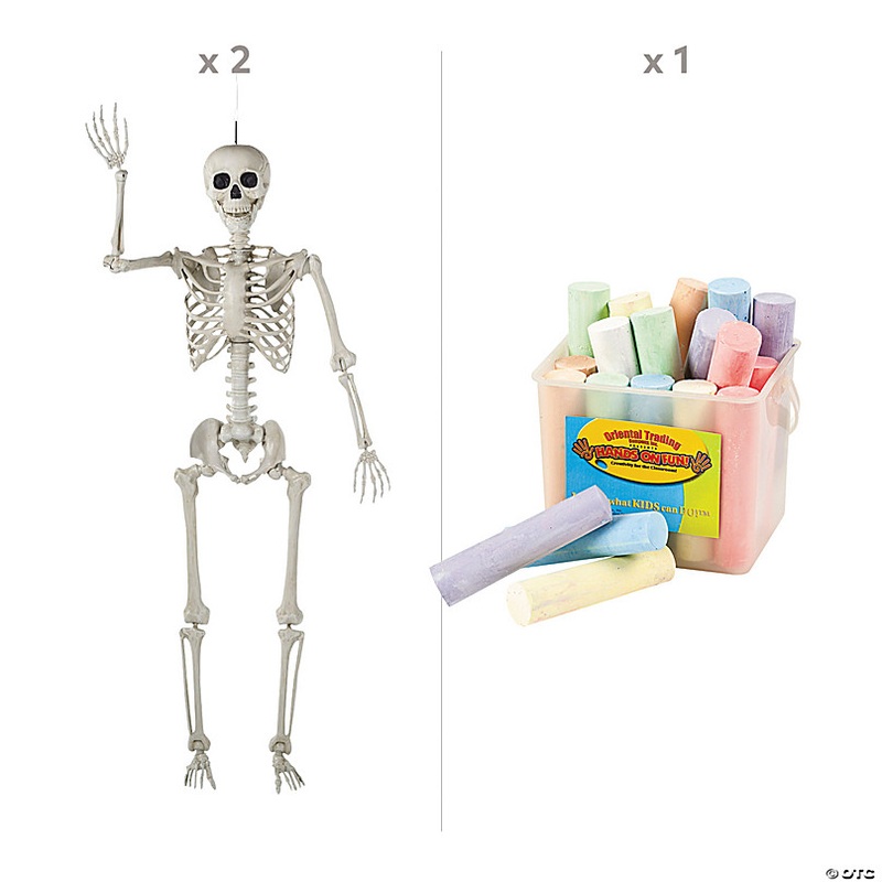 Skeleton Sidewalk Art Halloween Decorating Kit - 22 Pc.